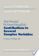 Contributions to Several Complex Variables: In Honour of Wilhelm Stoll /