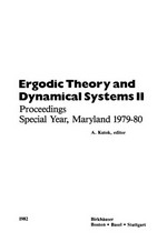 Ergodic theory and dynamical systems: proceedings, special year, Maryland 1979-80 