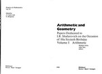 Arithmetic and geometry: papers dedicated to I.R. Shafarevich on the occasion of his sixtieth birthday