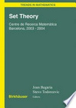 Set Theory: Centre de Recerca Matemàtica Barcelona, 2003-2004