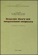 Recursion theory and computational complexity: 1. cicolo 1979 : Casa della Gioventu' Universitaria, Bressanone, 14-23 giugno 1979