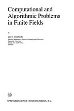 Computational and Algorithmic Problems in Finite Fields