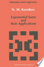 Exponential Sums and their Applications
