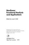 Nonlinear functional analysis and applications: proceedings of an advanced seminar conducted by the Mathematics Research Center, the University of Wisconsin, Madison, October 12-14, 1970