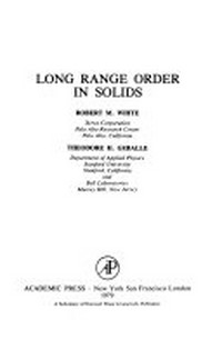 Long range order in solids /