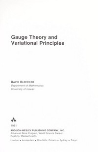 Gauge theory and variational principles