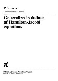 Generalized solutions of Hamilton-Jacobi equations