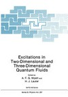 Excitations in two-dimensional and three-dimensional quantum fluids