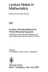 Function theoretic methods for partial differential equations: proceedings of the International Symposium held at Darmstadt, Germany, April, 12-15, 1976