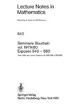Séminaire Bourbaki, vol. 1979-80, exposés 543-560