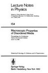 Macroscopic properties of disordered media: proceedings of a conference held at the Courant Institute, June 1-3, 1981