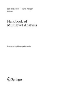Handbook of Multilevel Analysis