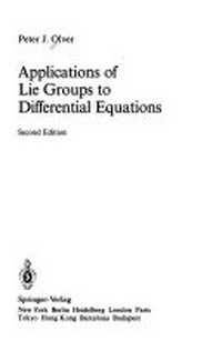 Applications of Lie groups to differential equations 