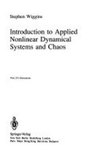 Introduction to applied nonlinear dynamical systems and chaos 