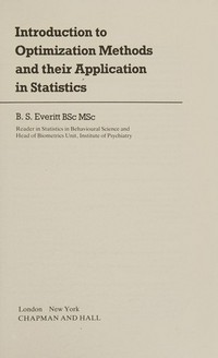 Introduction to optimization methods and their application in statistics
