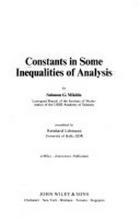 Constants in some inequalities of analysis