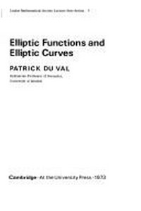 Elliptic functions and elliptic curves