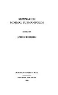 Seminar on minimal submanifolds