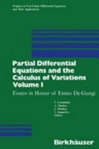 Partial differential equations and the calculus of variations: essays in honor of Ennio De Giorgi