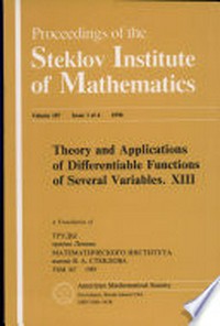 Theory and applications of differentiable functions of several variables. XIII: collection of papers