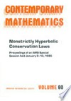 Nonstrictly hyperbolic conservation laws: proceedings of an AMS special session, held in January 9-10, 1985 