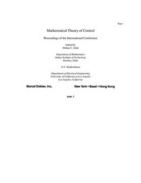 Mathematical theory of control: proceedings of the international conference 