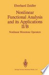 Nonlinear Functional Analysis and its Applications: II/B: Nonlinear Monotone Operators /