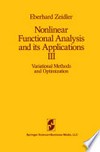 Nonlinear Functional Analysis and its Applications: III: Variational Methods and Optimization /