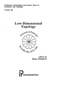 Low-dimensional topology: University of Tennessee, Knoxville, May 18-23, 1992 /