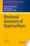 Birational Geometry of Hypersurfaces: Gargnano del Garda, Italy, 2018 
