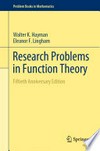 Research Problems in Function Theory