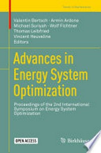 Advances in Energy System Optimization: Proceedings of the 2nd International Symposium on Energy System Optimization /
