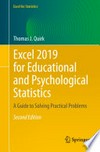 Excel 2019 for Educational and Psychological Statistics: A Guide to Solving Practical Problems 