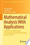 Mathematical Analysis With Applications: In Honor of the 90th Birthday of Constantin Corduneanu, Ekaterinburg, Russia, July 2018 