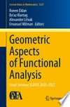 Geometric Aspects of Functional Analysis: Israel Seminar (GAFA) 2020-2022