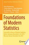 Foundations of Modern Statistics: Festschrift in Honor of Vladimir Spokoiny, Berlin, Germany, November 6–8, 2019, Moscow, Russia, November 30, 2019 /