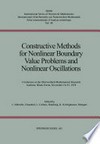 Constructive Methods for Nonlinear Boundary Value Problems and Nonlinear Oscillations: Conference at the Oberwolfach Mathematical Research Institute, Black Forest, November 19–25, 1978 /