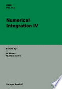 Numerical Integration IV: Proceedings of the Conference at the Mathematical Research Institute, Oberwolfach, November 8–14, 1992 /