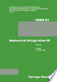 Numerical Integration III: Proceedings of the Conference held at the Mathematisches Forschungsinstitut, Oberwolfach, Nov. 8 – 14, 1987 /