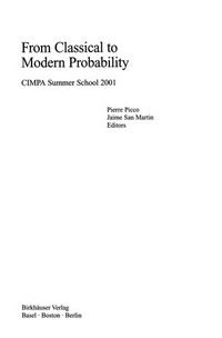 From Classical to Modern Probability: CIMPA Summer School 2001 /