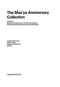 The Maz’ya Anniversary Collection: Volume 2: Rostock Conference on Functional Analysis, Partial Differential Equations and Applications 