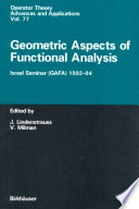Geometric Aspects of Functional Analysis: Israel Seminar (GAFA) 1992–94 