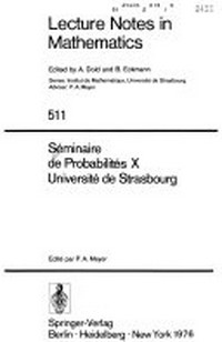 Séminaire de probabilités X, Université de Strasbourg