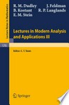 Lectures in Modern Analysis and Applications III