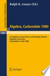 Algebra Carbondale 1980: Lie Algebras, Group Theory, and Partially Ordered Algebraic Structures Proceedings of the Southern Illinois Algebra Conference, Carbondale, April 18 and 19, 1980 /