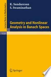 Geometry and Nonlinear Analysis in Banach Spaces