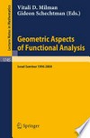 Geometric Aspects of Functional Analysis: Israel Seminar 1996–2000 /