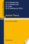Number Theory: A Seminar held at the Graduate School and University Center of the City University of New York 1984–85 /