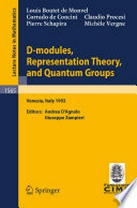 D-modules, Representation Theory, and Quantum Groups: Lectures given at the 2nd Session of the Centro Internazionale Matematico Estivo (C.I.M.E.) held in Venezia, Italy, June 12–20, 1992 /