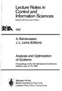 Analysis and optimization of systems: proceedings of the 9th International conference, Antibes, June 12-15, 1990